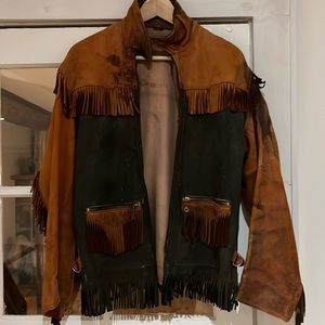 Vintage leather fringe jacket-absolutely stunning